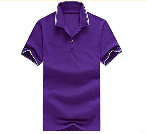 Jollypicks Men's Short Sleeve Casual Slim Fit Polo T-shirt (Asia 2XL=US L, Purple)