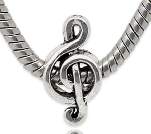 " G Clef Music Note " Bead Fits Pandora Troll Chamilia Kay's Zable and Many Others