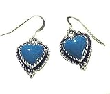 Sterling Silver Blue Lapis Heart Earrings in Heart Shape