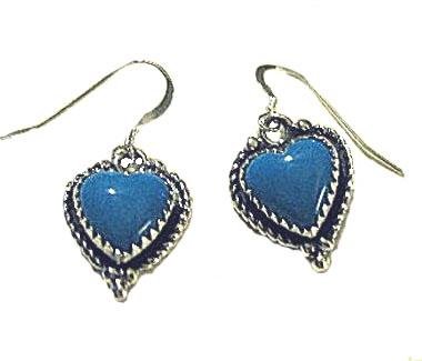 Click here to buy Sterling Silver Blue Lapis Heart Earrings in Heart Shape by Roger Enterprises.