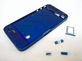 Apple iPhone 4 G 4G ~ Metal Blue Middle Cover Case Housing Bezel Frame Panel with Side Button ~ Mobile Phone Repair Parts Replacement