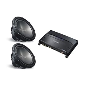 2 KENWOOD KFC-W3012 (12 inch 1200 Watt Subwoofers) & KENWOOD KAC-7204 (2 Channel Amplifier) PACKAGE DEAL
