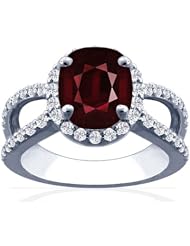 Platinum Cushion Cut Ruby Ring With Sidestones