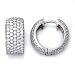 Sterling Silver Cubic Zirconia Five Rows Eternity CZ Hoop Earrings