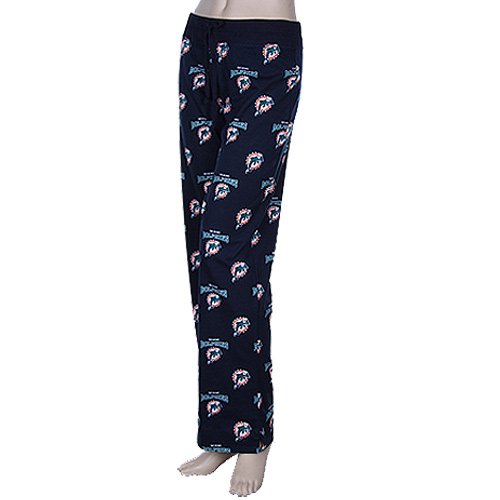 Reebok Miami Dolphins Ladies Navy Blue Supreme Pajama Pants (Large)