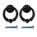 2pcs Vintage Cabinet Drawer Dresser Cupboard Pull Handle Knob-Matte Black
