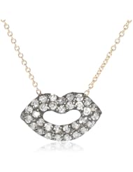 Kismet by Milka Lip Necklace Champagne Diamonds Necklace, 16.9"