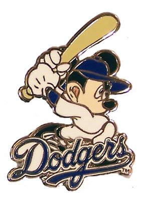 Los Angeles Dodgers Mickey Mouse Slugger Disney Pin