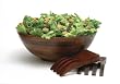 Lipper 3 Piece - Dark Cherry Salad Serving Bowl with Salad Hands Set