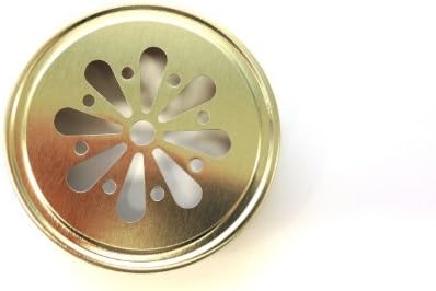 Gold Daisy Cutout Metal Straw Holder Lids for Mason Jars (24) PackageQuantity: 24 Model: 766150007077 (Home & Kitchen)