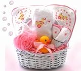 Pink Ducky Bath Time Gift Basket - Its a Girl