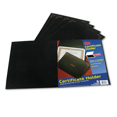 ESSELTE PENDAFLEX CORP. / Linen certificate holders for 8-1/2x11 documents, black w/gold accents, 5/pk / ESS29900055BGD / Sold as 1 Pack / Mfr Part # 29900055BGD \*/ Linen certificate holders for 8-1/