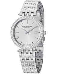 Stuhrling Original Womens 579.01 Soiree Tiara Swiss Quartz Swarovski Silver Dial Date Watch