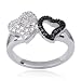 Sterling Silver Diamond-Accent Double Heart Ring, Size 7