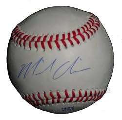 Michael Choice Autographed ROLB Baseball, Oakland Athletics, Proof Photo