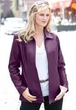Jessica London Plus Size Leather Jacket with Zip-Front