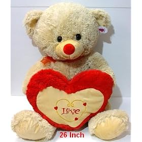 26inch Soft Plush I Love You Teddy Bear with Heart, Bow, Cute Face and Paws