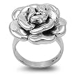 Sterling Silver Ring - Rose - 23mm x 3mm (Sizes 6-9) Sterling Silver Ring - Rose - 23mm x 3mm (Sizes 6-9)