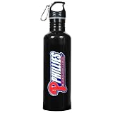 MLB Philadelphia Phillies Black Stainless Steel Water Bottle