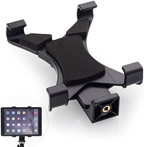 Taichuda Selfie Stick Tablet Tripod Mount Adapter Holder Clamp Clip for Apple iPad 2 3 4 Air 2 Mini 2 3, Samsung Galaxy Tab 4 3 2, Microsoft Surface Pro 3 2, Google Nexus 7 9 and All Tablets (Black)