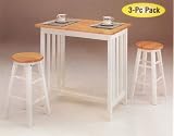Elegant Natural/White Misssion Style Table/Stool