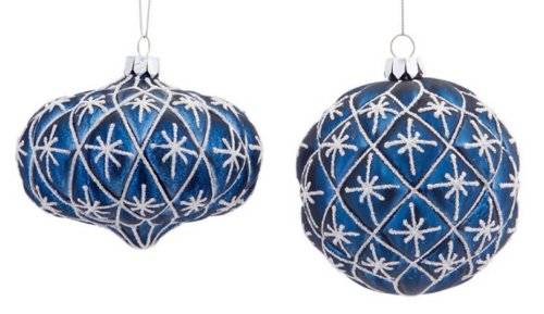 Royal Blue Christmas Ornaments - Glowing Holidays - Glowing Holidays