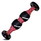 WODFitters Trigger Pin Muscle Therapy Roller for Mobility, Recovery before and after WODs and Optimized Performance - More Effective than Foam Rollers for Self Myofascial Release and Deep Tissue and Trigger Point Massage (Red-Black-White, Double Bubble - 17")