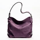 Coach Perforated Leather Handbag Duffle Purse in Plum Purple F19407