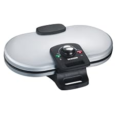 Severin WA 2102 Duo-Waffelautomat, Edelstahl-geb�rstet-schwarz / antihaft-beschichtet / 1100 W