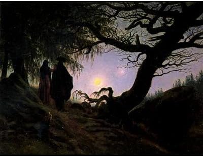Caspar David Friedrich (Men and women considering the moon) Art Poster Print - 13x19