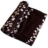 Country Club Ikon Sprig Fleece Brown White 120 x 150cm