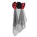 PURFUN Day of The Dead Black Veil Garland Crown Hairband Halloween Costume Cosplay Wedding Bridal Bridesmaid Headwear Headpiece Hair Wreath