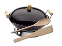 Aldente Wok aus Carbonstahl, 35 cm inkl. 2-teiliges Holzbesteck