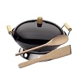 Aldente Wok aus Carbonstahl, 35 cm inkl. 2-teiliges Holzbesteck