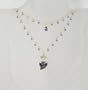 Ladies 14 kt gold-filled cz tower drop necklace-aquamarine