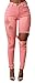 Jiujiuyi Women's Candy Color Ripped Skinny Jeans