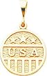 10K Yellow Gold USA Charm