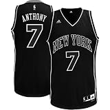 NBA Men's New York Knicks Carmelo Anthony Black-Black-White Swingman Jersey (Black/White, Large)