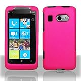 Cell Phone Rubber Hot Pink Protective Case Faceplate Cover for HTC Surround ....