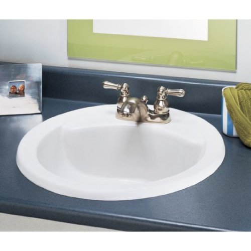 American Standard 0427.444.021 Cadet Round Countertop Sink with 4-Inch Faucet Holes, Bone