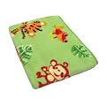 Fisher-Price Rainforest Jungle Stripe Coral Fleece Blanket