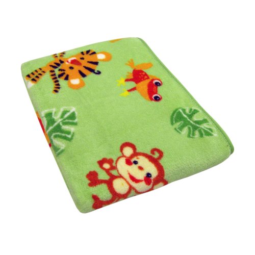 Fisher-Price Rainforest Jungle Stripe Coral Fleece Blanket