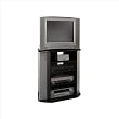 Bush Furniture Visions Corner TV Stand, Black/Silver