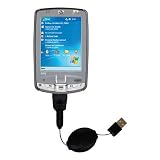Retractable USB Cable for the HP iPaq hx2000 Series with Power Hot Sync and Charge capabilities - Gomadic Brand w/ TipExchange Technology