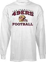 San Francisco 49ers White Stacked Helmet Long Sleeve T-Shirt