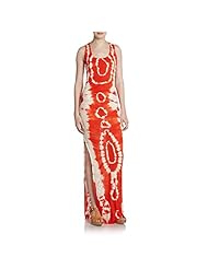 Scoop Neck Tie Dye Print Sleeveless Slit Maxi Dress 