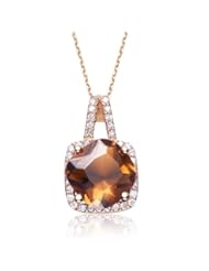 Cz Smokey Topaz Square Pendants