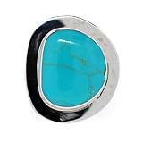 Sterling Silver Irregular-Shaped Turquoise Inlay Ring