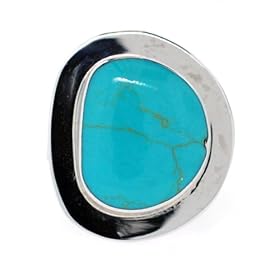 Sterling Silver Irregular-Shaped Turquoise Inlay Ring