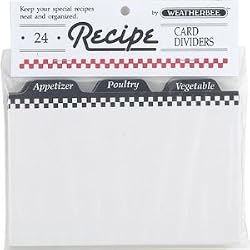 4-by-6-Inch Recipe Box Dividers Pack of 24